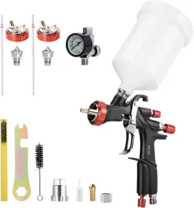 R500 Jax Technology Co. Ltd A610 Aeropro Tools Lvlp Air Spray Gun With 1.3/1.5/1.7mm Nozzles And Regulator