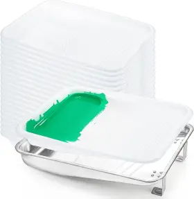 J-painttrayliner-9in-21p Jucoan 9 Inch Paint Tray And Liners Set 20 Pcs Plastic White