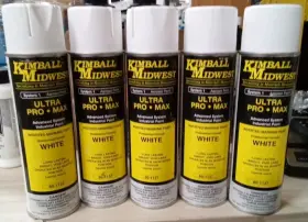 80-1137 Kinball Midwest 5 Pk Kimball Industrial Paint White Inverted Aerosol 309 Yb
