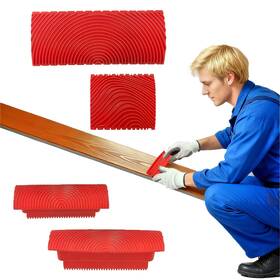 Kingorigin 31008 King Origin 4pcs Wood Grain Tool Set - 4 Inch Rubber Paint Pack Multi-size