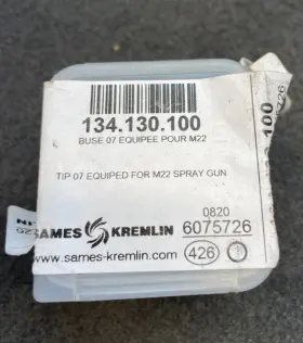 134.130.100 Kremlin Sames 033-130-300 Fluid Nozzle For M22 Spray Gun Lot402.02.26