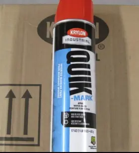 Krylon 075577939015 12 Quik-mark Case Wb Inverted Marking Spray Paint Fluorescent Red 17oz