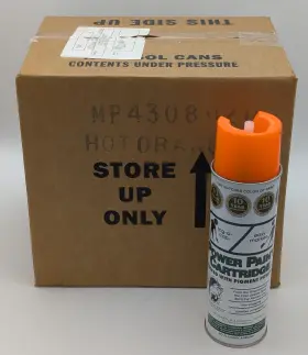 430802 Krylon 12 Cans Of Fox Valley Systems Mark Water Based Marking Paint Fluorescent Orange