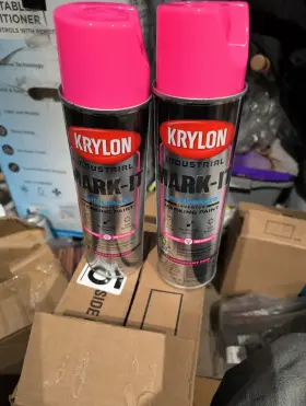 732308 Krylon - 3 Pk Industrial Mark-it Wb Inverted Marking Paint Fluor. Pink