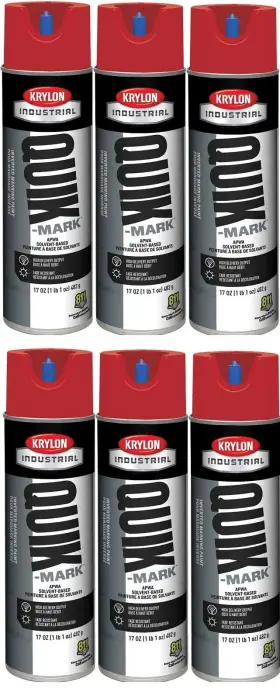 A03611007 Krylon 6 Industrial Inverted Marking Paint 17 Oz Red Solvent -based