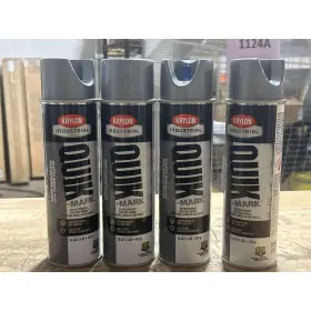 A03640007 Krylon Industrial Quikmark Spray Paint 16oz Silver 4pack Solventbased