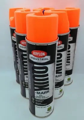 A03731007 Krylon Quik-mark Apwa Solvent-based Bright Orange Inverted Marking Paint 6 Cans