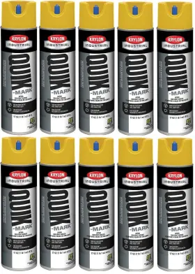 A03823007 Krylon 10 Safety Yellow Industrial Marking Spray Paint 17oz Cans