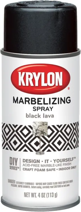 I00601 Krylon Marbelizing Spray Decorative Finishes Black Lava 4 Ounce