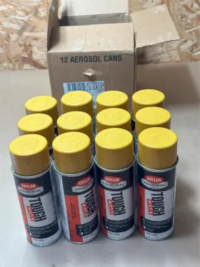 A01319007 Krylon Industrial 12x Pack 12oz Tough Coat Spray Paint New Caterpillar Yellow