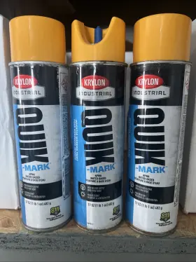 A03921 Krylon Industrial 3 Quik Apwa Inverted Marking Paint 17 Oz High Visibility Yellow