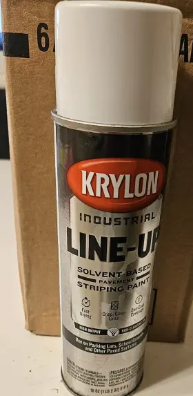 K00830008 Krylon Industrial Pavement Striping Paint 18 Oz. Highway White 6pk