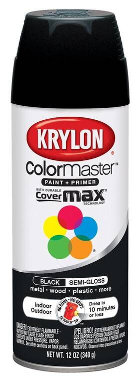 Krylon K05160302 K05160307 Colormaster Paint Primer 12 Ounce Pack Of 1 Black