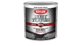 K09704008 Krylon 2 Pack Rust Tough Oil-based Gloss Control Enamel White 1 Qt