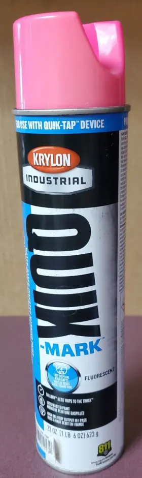 Qt0361200 Krylon New Industrial Quik-mark Fluorescent Pink Paint Tallboy 22oz Free Ship