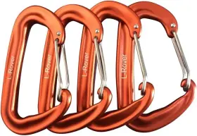 L-rover265 L-rover 761560520598 Carabiner 12kn Lightweight Heavy Duty Clips Aluminium Orange4pcs