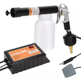 Laifucam 726084233492 2 Powder Cup Gravity Feed Electrostatic Coating Spray Gun Kit Dual Voltag
