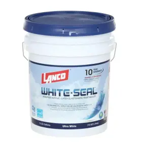 Lanco 313094772754 White Seal Rubberized Elastomeric Roof Coating 5gal Weatherproof Durable Sealer
