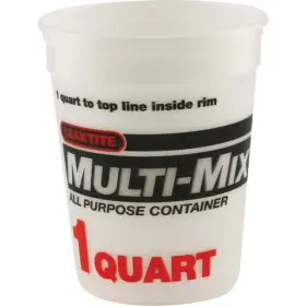 001q02mm050 Leaktite 1 Quart White Multi-mix All Purpose Mixing And Storage Container Pack Of