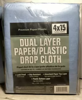 1169522 Lg Sourcing Drop Cloth Premium Paper/plastic Dual Layer 4x15 3 Pack