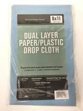 1169523 Lg Sourcing New Premium Paper Plastic Dual Layer Blue Drop Cloth 8 X11 Ft Qty