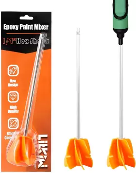0025813 Litkiwi New Design Paint Mixer Drill Attachment With 1/4 Inch Hex Shank Adapt To Quick Chuck