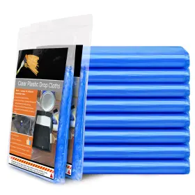 B09lyfy1z5 Loobani 10 Blue Painter Plastic Drop Cloths 9x12 Ft Waterproof Anti-dust Furniture Cover