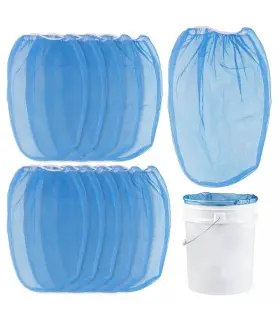 Master Elite 840234516959 12 Pack 5 Gallon Paint And Liquid Strainer Filter Bags Pure Blue Fine Nylon Mesh