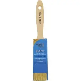 00032 Merit Pro 757817993246 1-1/2 Inch White China Bristle Polyester Beavertail Brush 12 Pack