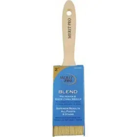 00033 Merit Pro 757817993253 2 Inch White China Bristle Polyester Beavertail Brush 12 Pack