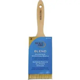 00035 Merit Pro 757817993260 3 Inch White China Bristle Polyester Beavertail Brush 12 Pack