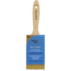 00034 Merit Pro 757817995738 2-1/2 Inch White China Bristle Polyester Beavertail Brush 12 Pack