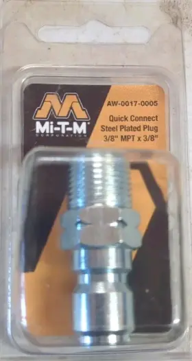 Aw-0017-0005 Mi-t-m / Aw00170005 3/8 Mpt X Qc Steel Plated Plug Free Shippin