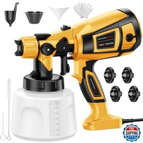 Mirrorzone B0d5wll1vl 800w Electric Paint Sprayer Gun Easy Clean 4 Nozzles Hvlp For Home