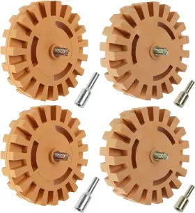 Mivide 613965477208 4pcs Decal Remover Eraser Wheel Tool Kit 4inch Rubber Power 4 Inch Pack