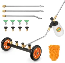 Ce0410 Mypin 2-in-1 Undercarriage Pressure Washer Water Broom With Replaceable Orange