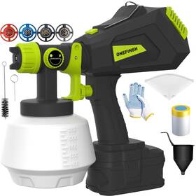 Onefinsh B0dpsp66h9 Cordless Hvlp Paint Sprayer For Ryobi 18v Battery Handheld Gun