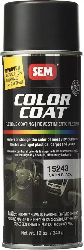 15243 Paints Satin Black Color Coat Aerosol 12 Ounce Pack Of 1