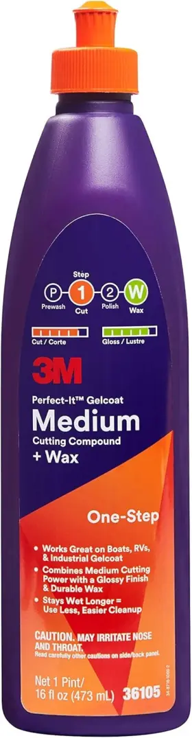 36105 Perfect-it 3m Gelcoat Medium Cutting Compound Wax 1 Pint One-step