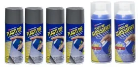 Performix 075815112385 6-pack Plasti Dip Gray 11 Oz Rubber Coating Spray Can And Glossifier Kit