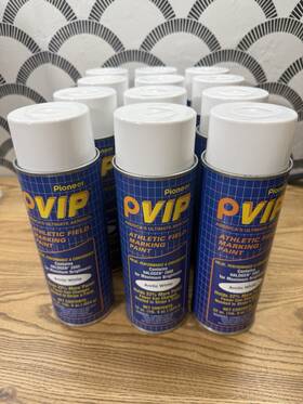 Pioneer Pvipw12 Pvip Arctic White Athletic Field Striping Paint Jumbo Can 22 Oz Case 12 Pack