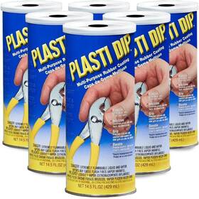 Plasti Dip 313107787744 Black 14.5oz Can 6 Pack Multi-purpose Rubber Coating Peelable