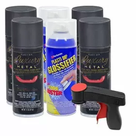 Plasti Dip 855493007704 Rim Kit 6 Aerosol Cans 4 Luxury Black Sapphire 2 Glossifier Cangun Tool.