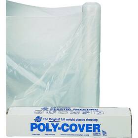 Poly-cover 4x10-c Poly-cover Masking Sheet 100 Ft L 10 W Plastic Backing Clear