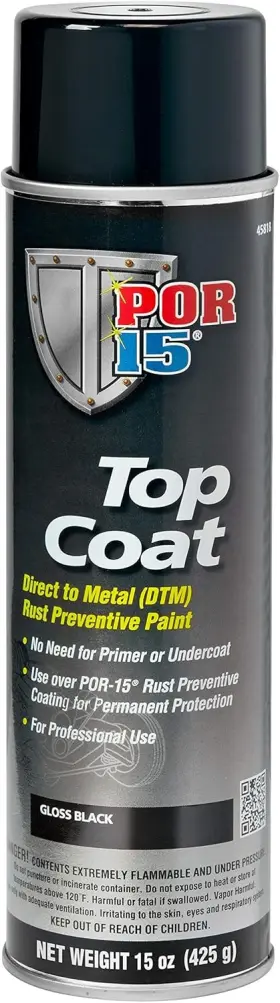 Por-15 051491458184 Top Coat Spray Paint Direct To 14 Ounce Pack Of 1 Gloss Black