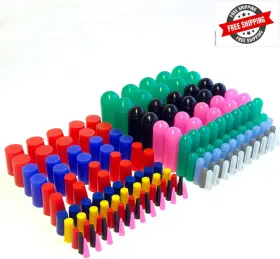Powder Pro Coating Supply 616639117356 160pc High Temp Silicone Rubber End Cap And Tapered Stopper Plug Assortment Kit