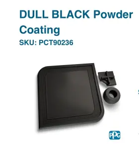 Pct90236 Ppg New Dull Black Polyester Powder Coating 50lb Box Read