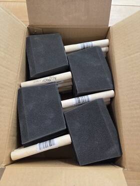 Premier 810014340616 24count - 4 Inch Disposable Poly Foam Brushes For All Paints Stains Varnish And Glue