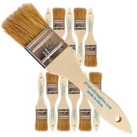 Prograde Supplies 197058000011 Pro Grade Chip Brushes - Paint Brush Natural Bristle 1.5 Inch -12 Pack