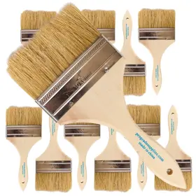 Prograde Supplies 609311410531 Pro Grade - Chip Paint Brushes 12 Ea 4 Inch Brush Light Brown
